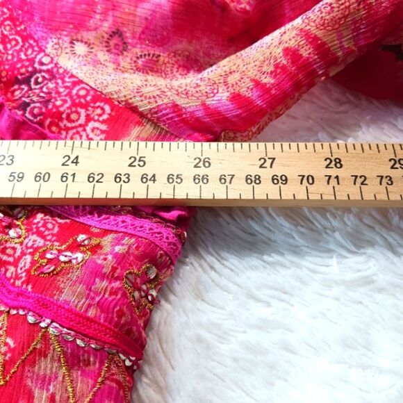 Bill Blass Jeans Vintage Sheer Embellished Tunic/ Midi Pink Women's 2X Runs Smal - Picture 10 of 14